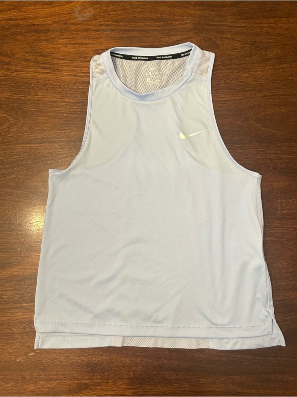 Nike Light Blue Dri-FIT Running Tank with White Swoosh